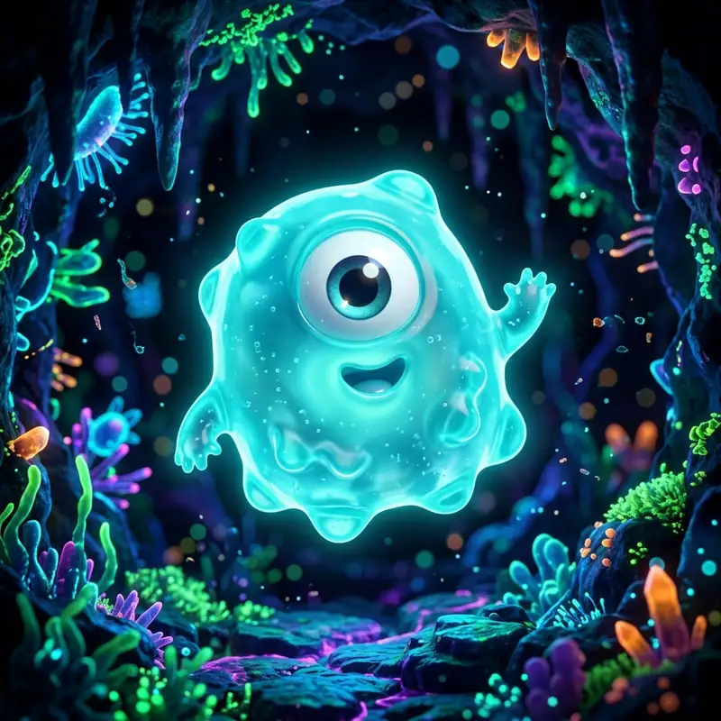 Bloop the Jelly Mascot floating